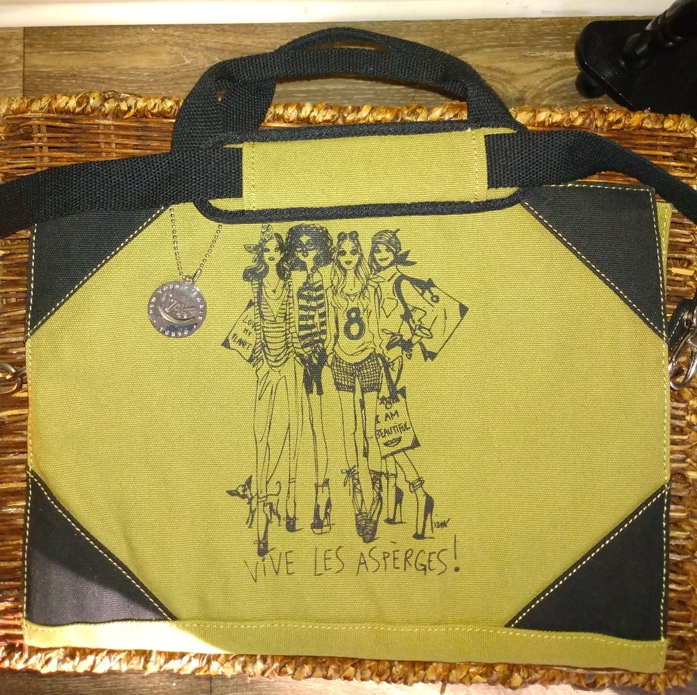 Vive Les Asperges padded laptop tote bag